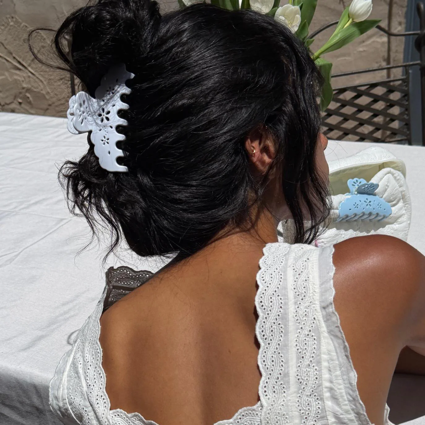 Big Effing Clip in Blanc Fleur Eyelet - Image 3