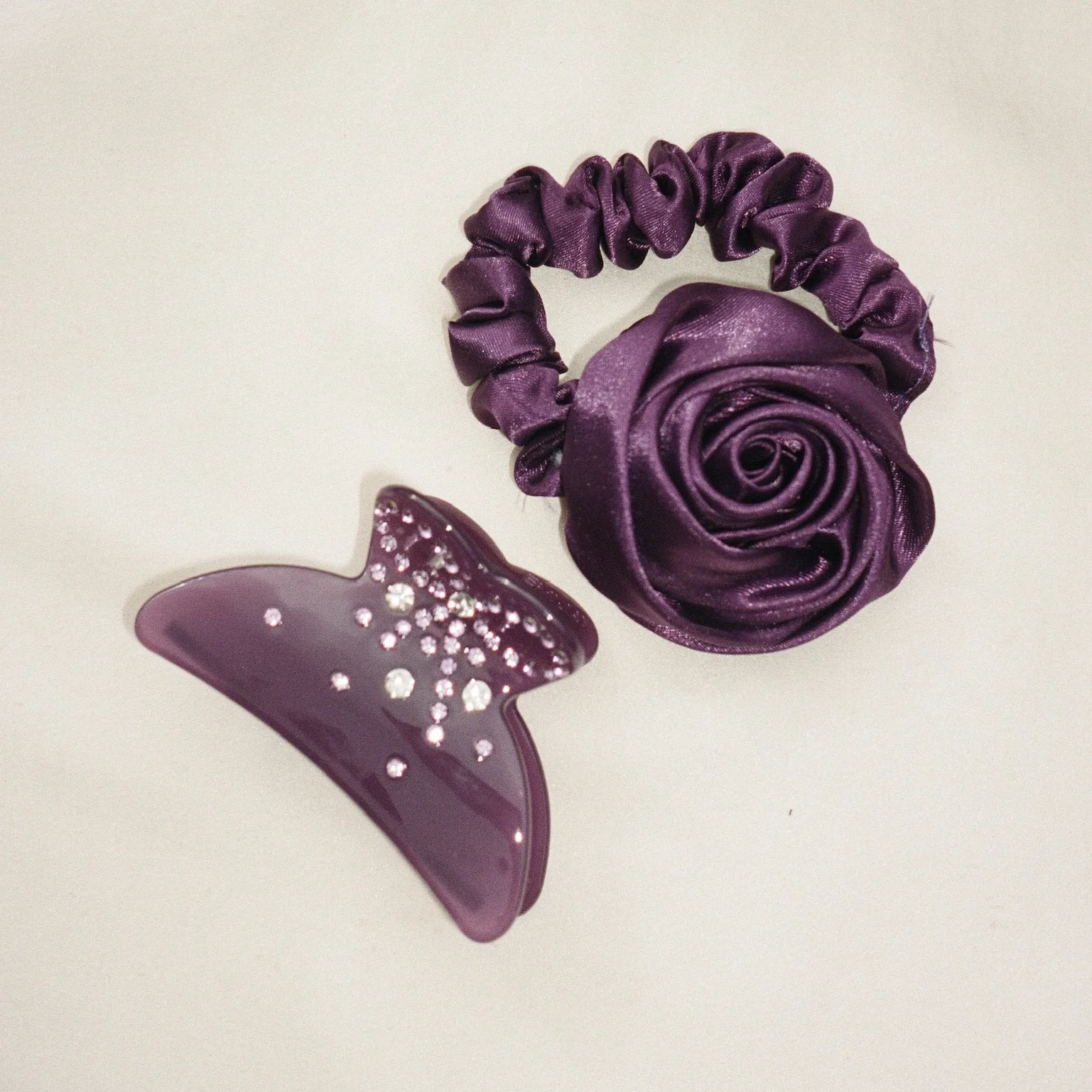Rosette Scrunchie in Violet - Image 3