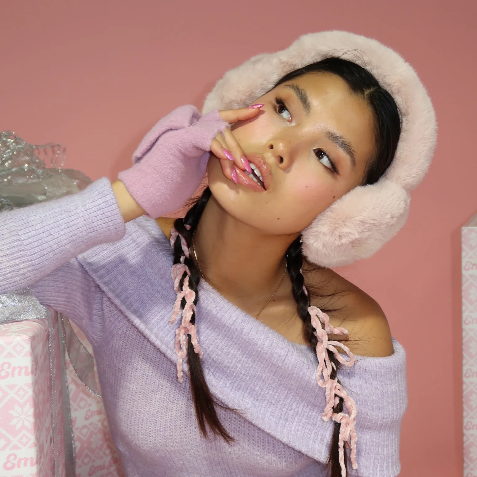 Sugar Muffs in Frosted Pink - Image 5